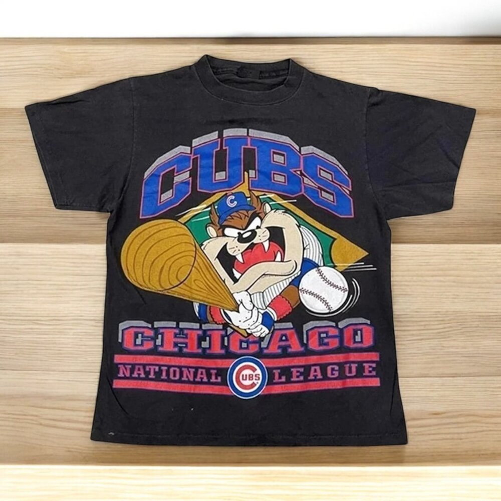 Chicago Cubs Looney Tunes Black T shirt Retro style Unisex tee HN1341